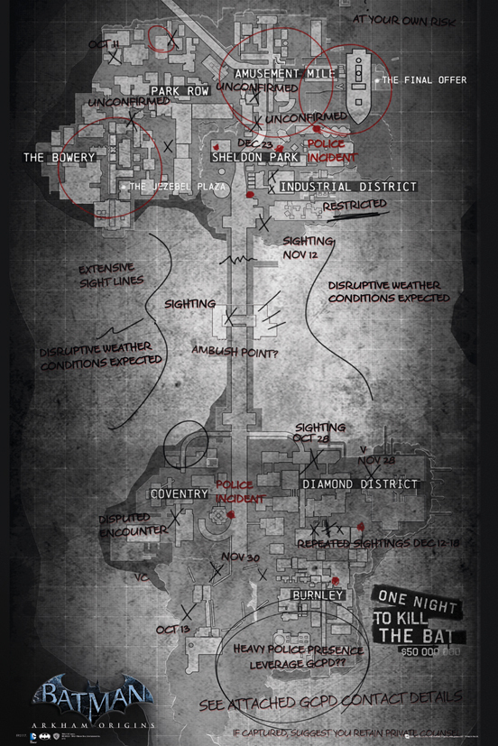 Batman Arkham Origins - Map