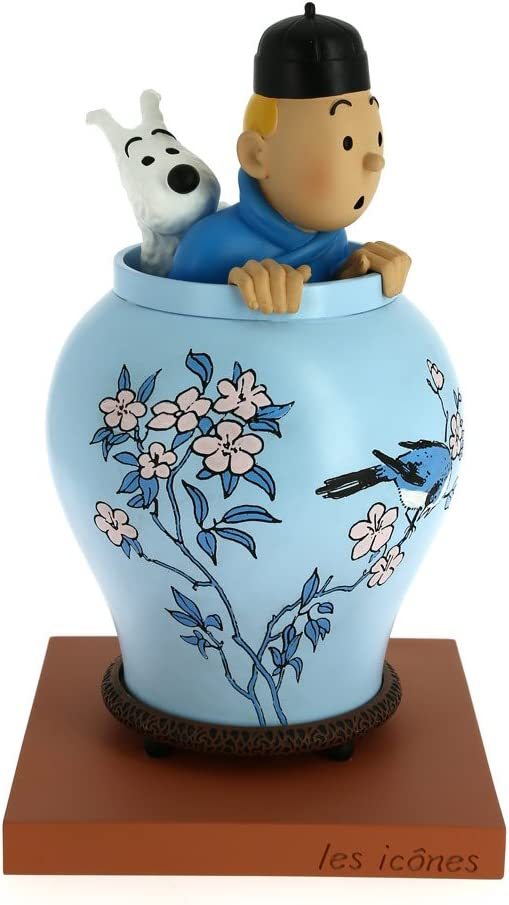 TIM und Struppi in Vase (aus Der Blaue Lotus)